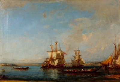 Caiques und Segelboote am Bosporus von Félix Ziem